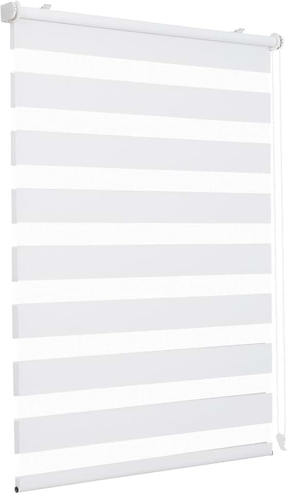Sekey Doppelrollo Klemmfix ohne Bohren für Fenster, Doppelrollo 50 cm breit, Duo Rollo Jalousie Sonnenschutz, 50x150cm, Weiß
