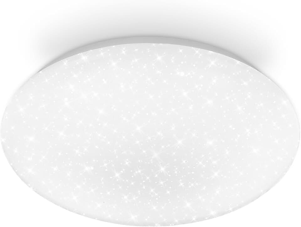 BRILONER - LED Deckenlampe mit Sternenhimmel, Dimmbar, Sehr hell, Neutralweißes Licht, LED Lampe, Deckenleuchte, Wohnzimmerlampe, Küchenlampe, Deckenlampe Schlafzimmer, 28 x 6,5 cm, Weiß
