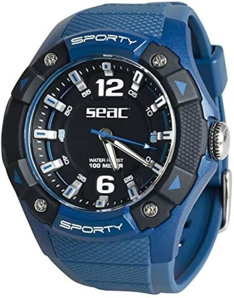 Seac Unisex-Adult Sporty Armbanduhr mit Gummiband, Wasserdicht 100 mt