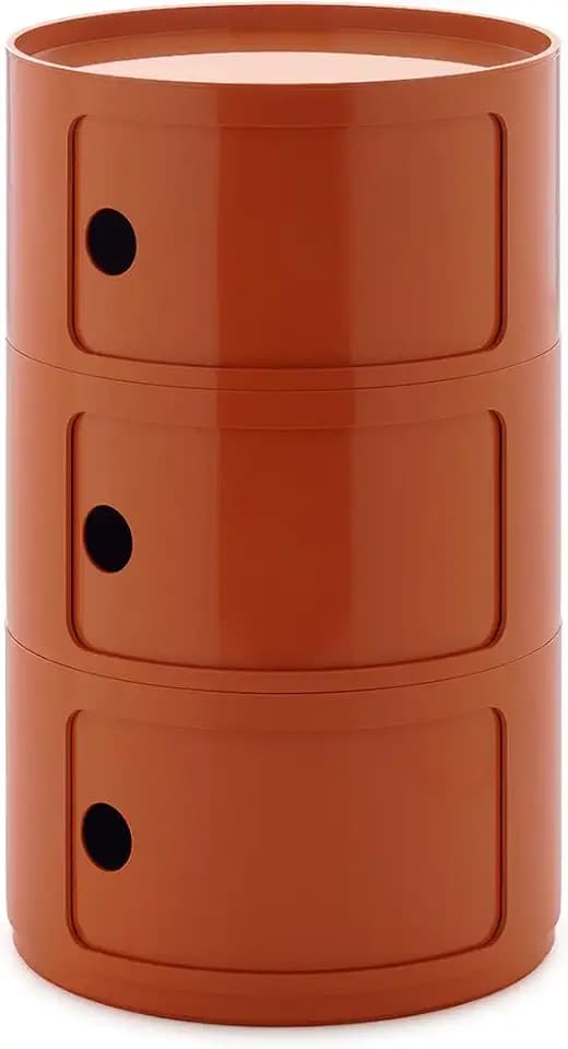 Kartell Componibili Big, Container 3-fächer, Durchmesser 42 cm, Orange