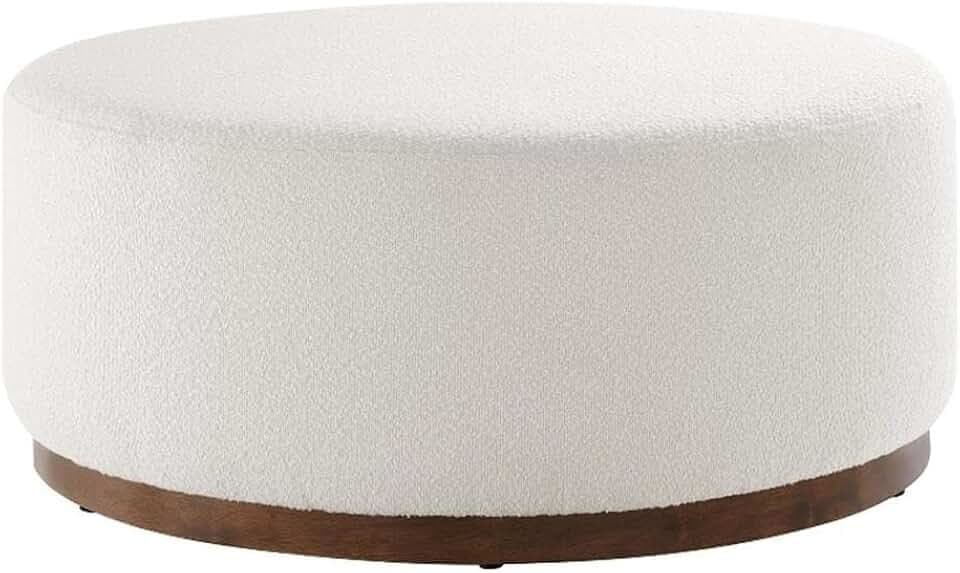 Modway Large 38" Round Boucle Upholstered Upholstered Ottoman
