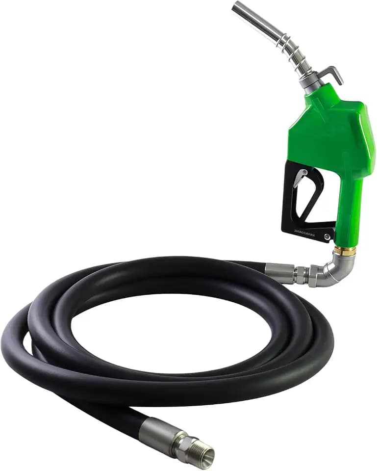 3/4'' x 10' Fuel Transfer Hose w/ 3/4 Auto Fuel Nozzle(13/16" Spout 16 GPM Flow Rate) & fuel hose swivel, 3/4" Inlet & 13/16" Outlet for DEF Dispensing Diesel Gasoline Kerosene Biodiesel