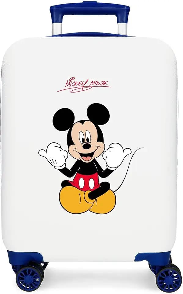 Disney Kinderkoffer, hartschalig, mit seitlichem Zahlenschloss, 4 Rollen, Handgepäck, hergestellt aus ABS, einem robusten und leichten Material.