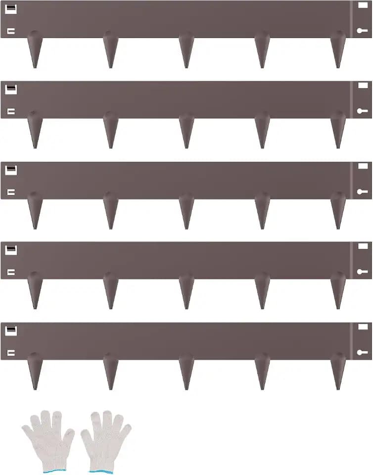 VEVOR Steel Landscape Edging, 5 Packs 39 x 4 in Rust-Resistant Metal Landscape Edging, Bendable Garden Edging Border, Heavy Duty Lawn Edging, Easy-to-Install, Flower Bed Yard Pathway Divider Brown