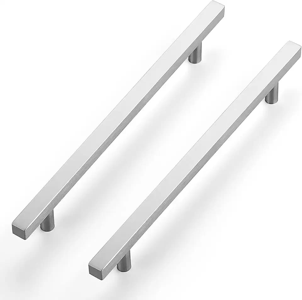 Ravinte Brushed Nickel Cabinet Handles 7-1/2in 5 Pack Square Cabinet Pulls
