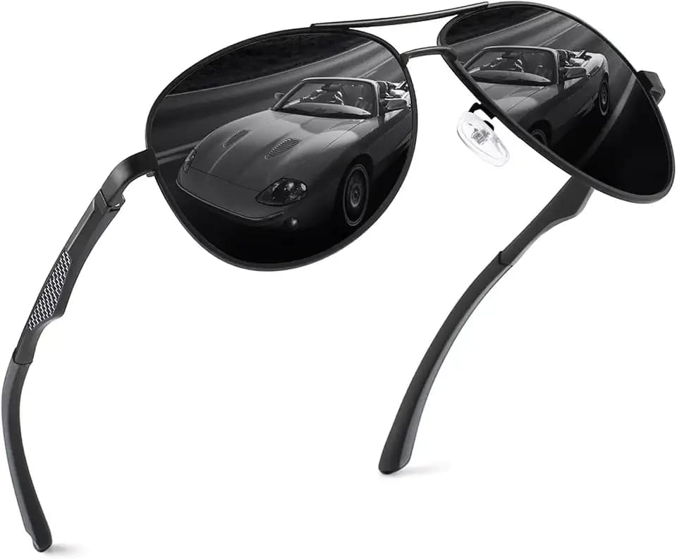 GQUEEN Pilotenbrille Herren Polarisiert Piloten Sonnenbrille UV400 Damen