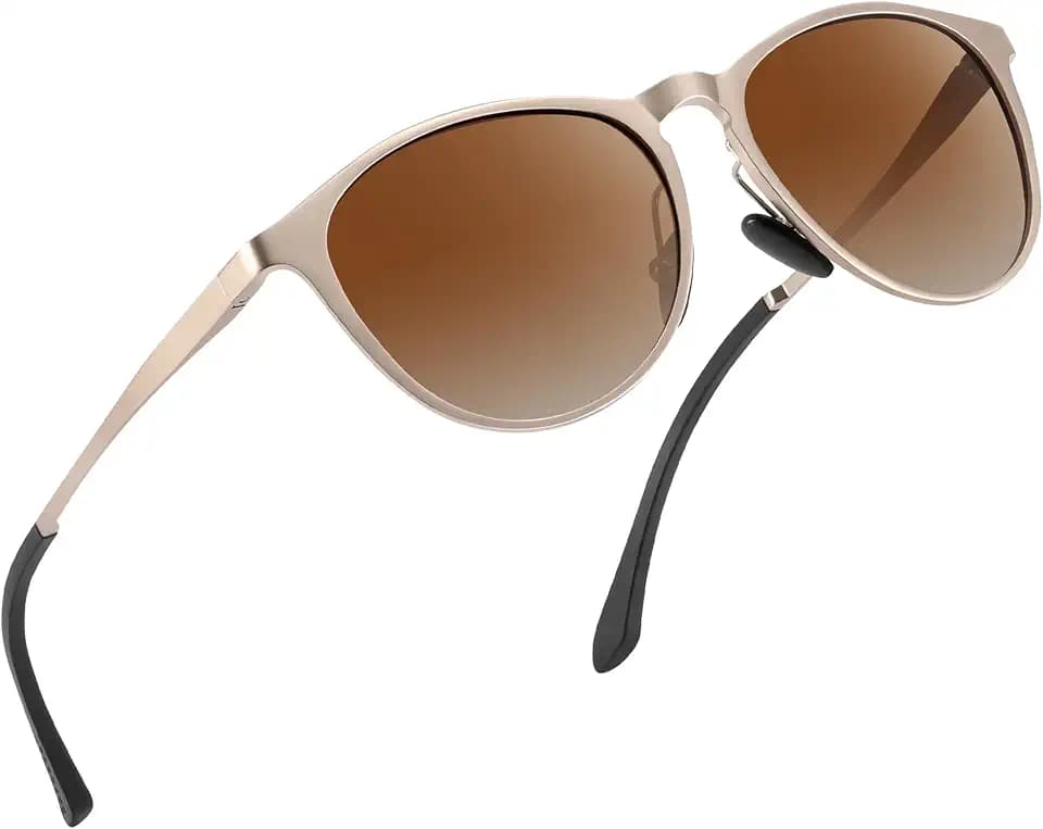 Sonnenbrille Damen Polarisiert Al-Mg Metall Rahme-Ultraleicht-Rund-Herren-Unisex-UV400-Retro-Vintage -Klassisch-Trendy-SonnenbrillenGeeignet FüR Camping-Outdoor-Geschenke für frauen
