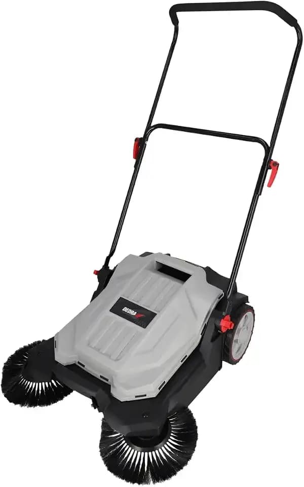 DEDRA Handkehrmaschine Kehrmaschine, 3 Bürsten, 650 mm Kehrbreite, 18 l Kehrbehälter, Kapazität: 2600m2/Stunde, Verstellbarer Lenker, robuste Räder, ergonomischer Griff