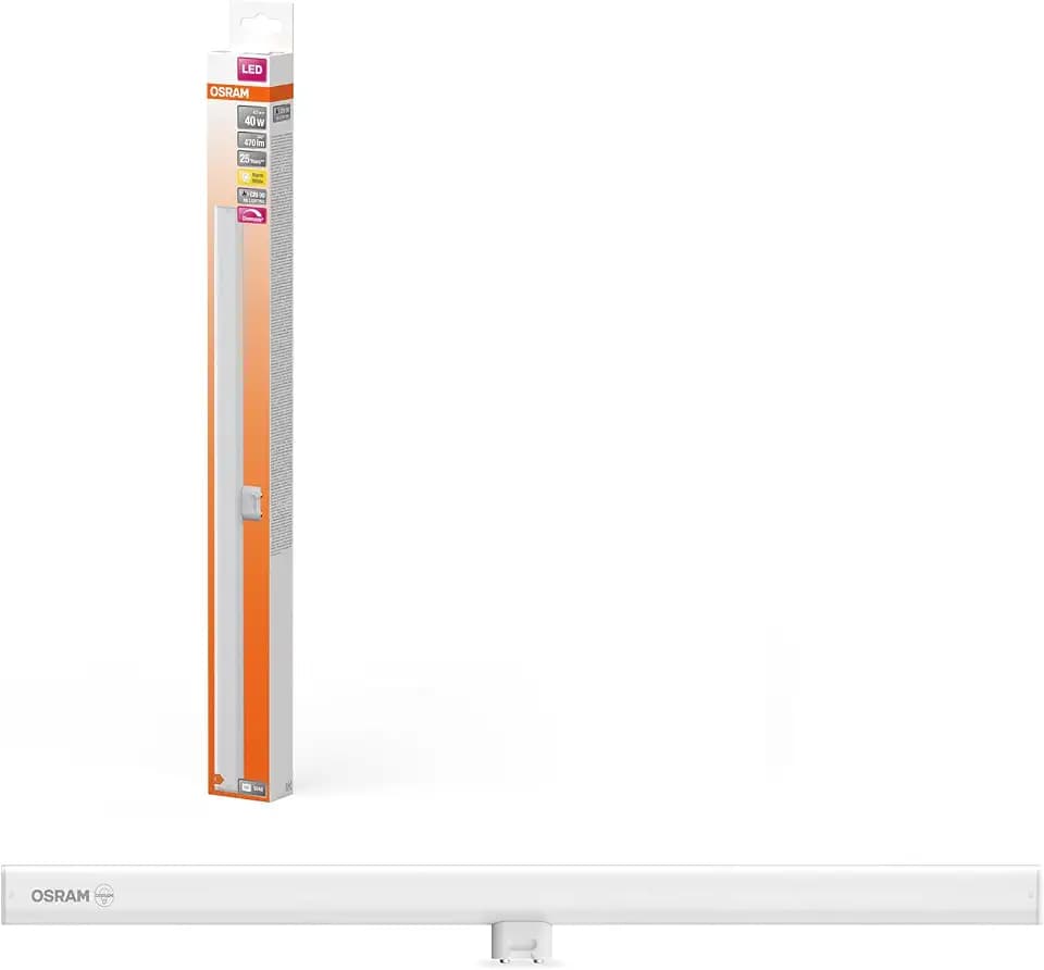 Osram LEDinestra stabförmige LED-Lampe aus gefrostetem Kunststoff, S14d Fassung, dimmbar, warmweißes Licht mit 2700 K, 50 cm lang, 4.7 W, 470 lm, ausgezeichnete Farbwiedergabe mit CRI 90, EEK F.