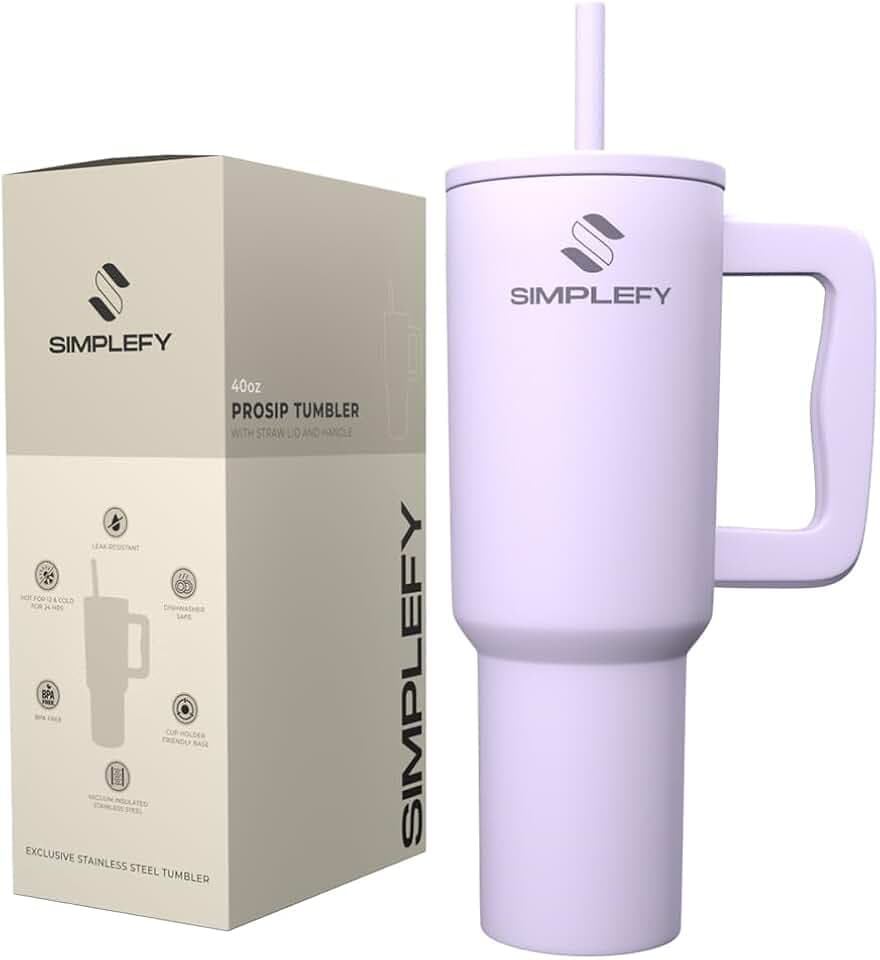 ProSip 40oz Insulated Stainless Steel Tumbler with Handle & Straw Lid