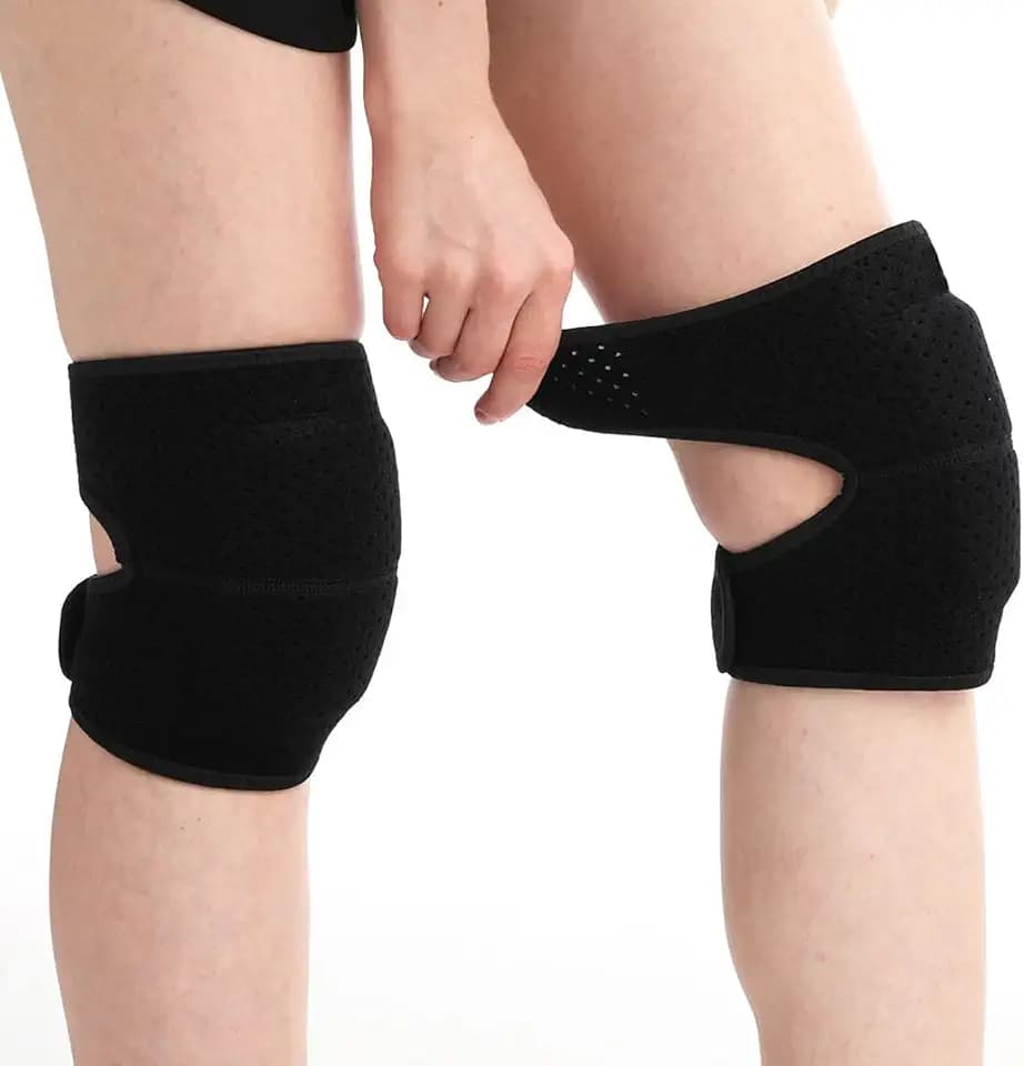 SUJAYU Soft Dance Knee Pads for Kids Women Men, Volleyball Knee Pads for Women Men Wrestling Gear, Knee Protector Crash Pad Snowboarding Gear with Adjustable Bands (Black, Large)