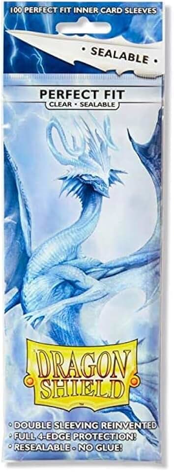 10 Packs Dragon Shield Sealable Inner Sleeve Clear Standard Size 100 ct Card Sleeves Display Case