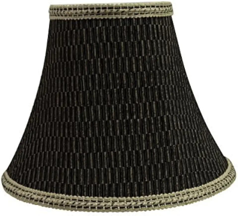 Aspen Creative 30157 Transitional Bell Shape Spider Construction Lamp Shade in Black & Brown, 12" wide (6" x 12" x 9 1/2")