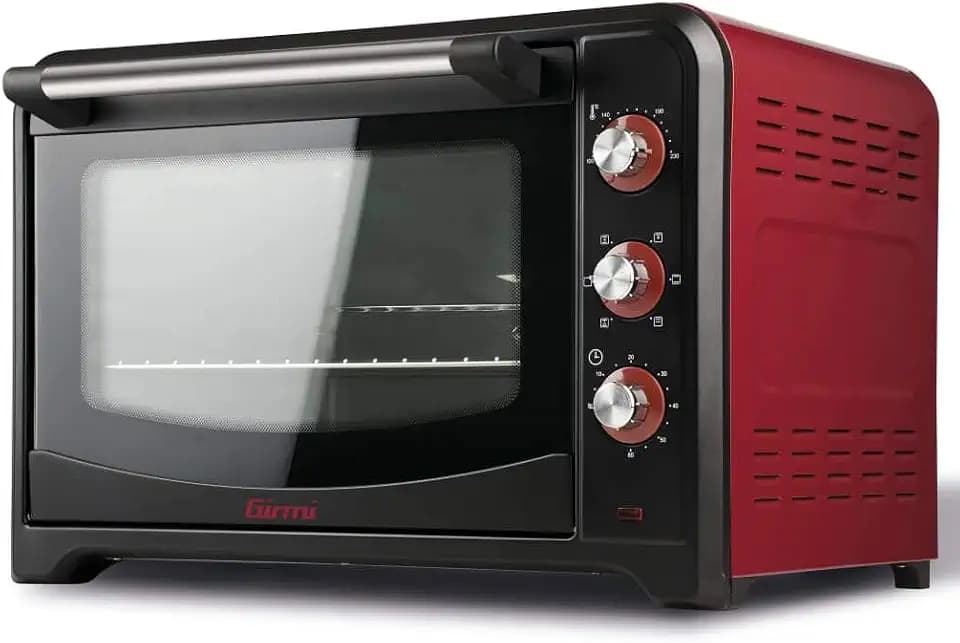 Girmi FE42 Elektroofen, belüftet, 2000 W, 42 Liter, Rot/Schwarz