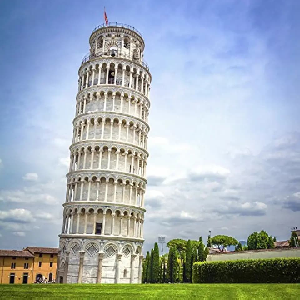 Yeele 7x7ft Thin Photography Background Italy Leaning Tower of Pisa Aristotle Grass Field Famous Outdoor Scenery Children Baby Portraits Backdrop Photo Booth Shooting Vinyl Wallpaper Studio Props