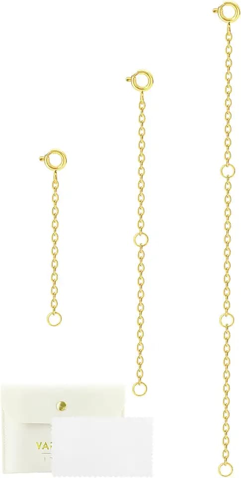 Gold Necklace Extender for Women, 18K Gold Plated Chain Extenders, 246 inch