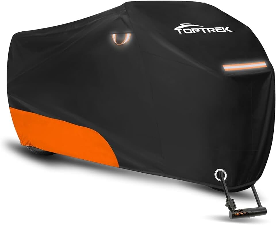 toptrek Motorrad Abdeckplane Outdoor XXXL mit Reflexstreifen 265x105x125cm