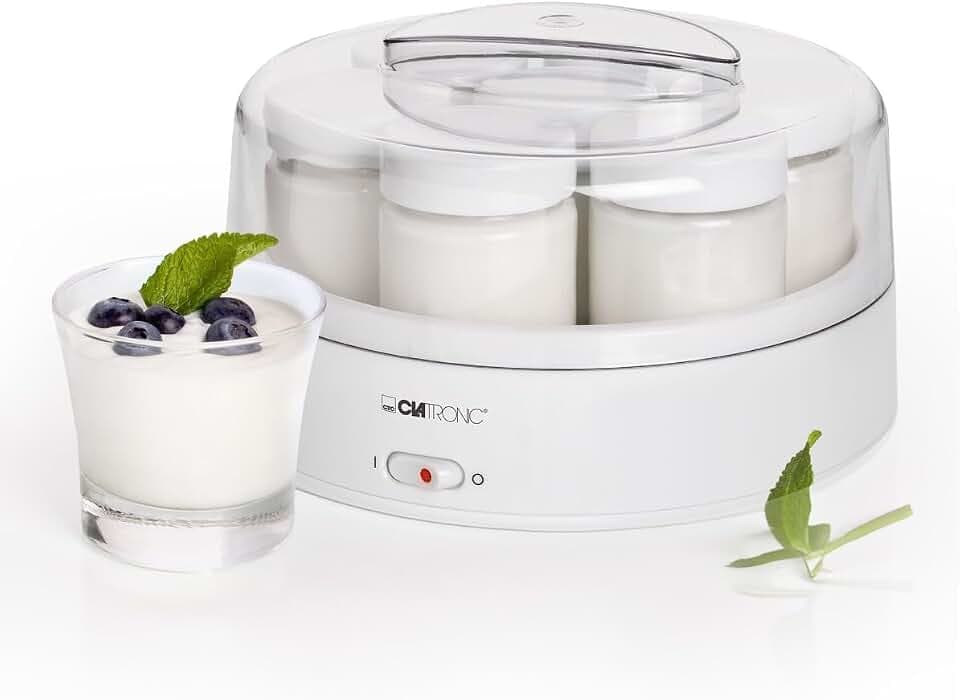 Clatronic® Joghurtbereiter | Joghurt selber machen | inkl. 7 Gläser mit Schraubdeckel | einfache Zubereitung | Joghurt Maker für bis zu 1,1 Liter Joghurt | Joghurtmaschine | Yogurt Maker | JM 3344