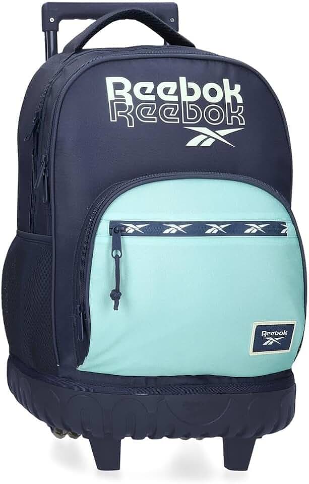 Reebok Andrew, Schulrucksack, blau-pinker Rucksack, aus Polyester, breite, ergonomische und gepolsterte Träger, mehrere Fächer, von Joumma Bags