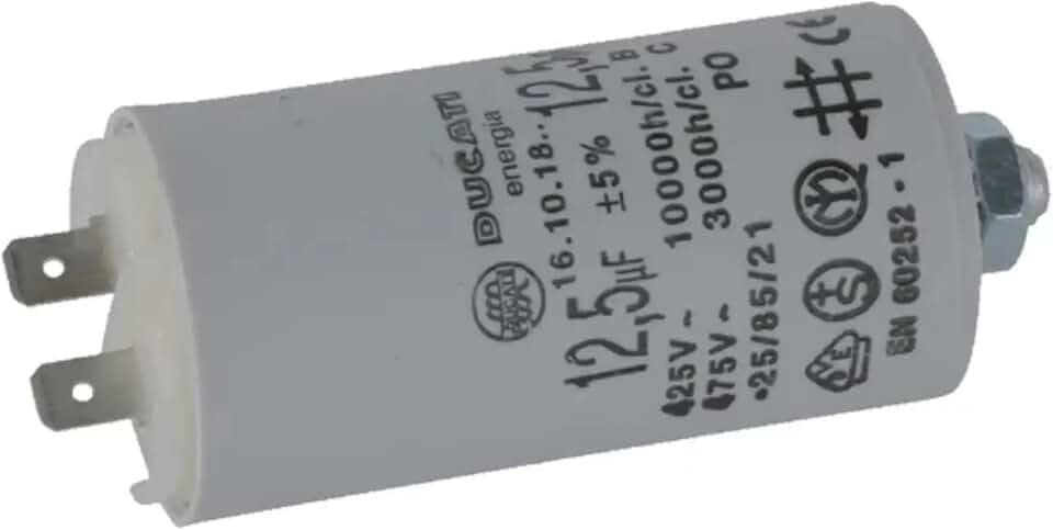 cyclingcolors AnlaufKondensator MotorKondensator 12,5µF 450V Ø36mm 70mm M8 Kondensator Elektromotor Kompressor Rasenmäher