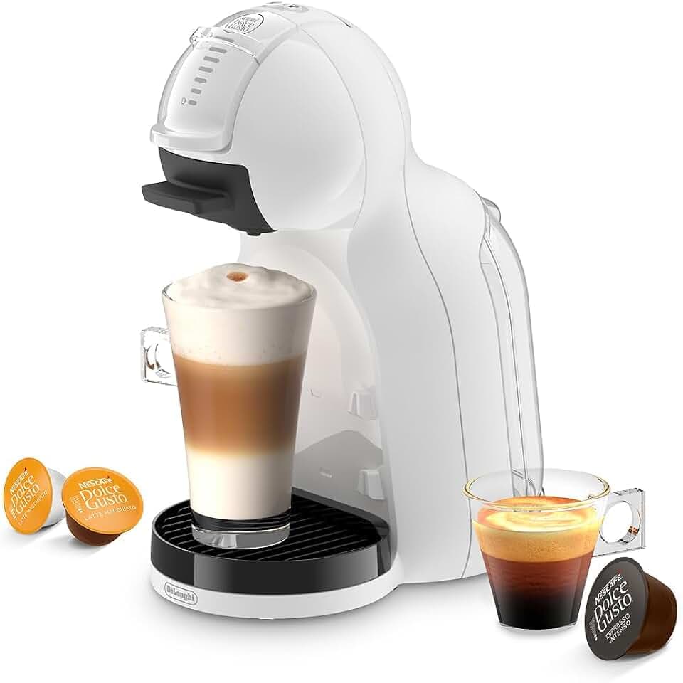 De'Longhi Nescafé Dolce Gusto Mini Me 2 Kaffeemaschine für kompakte Kapseln, automatische Abschaltung, heiße und kalte Getränke, Druck 15 Bar, Weiß (EDG335.W)
