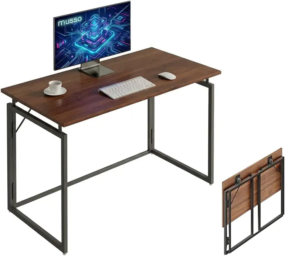 MUSSO F5 Klappschreibtisch, 80 x 40 cm, Montagefrei, Braun
