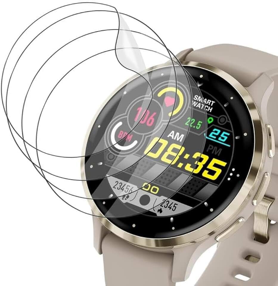 (4 Stück Folie für Garmin Venu 3s Schutzfolie Fingerabdruck-ID