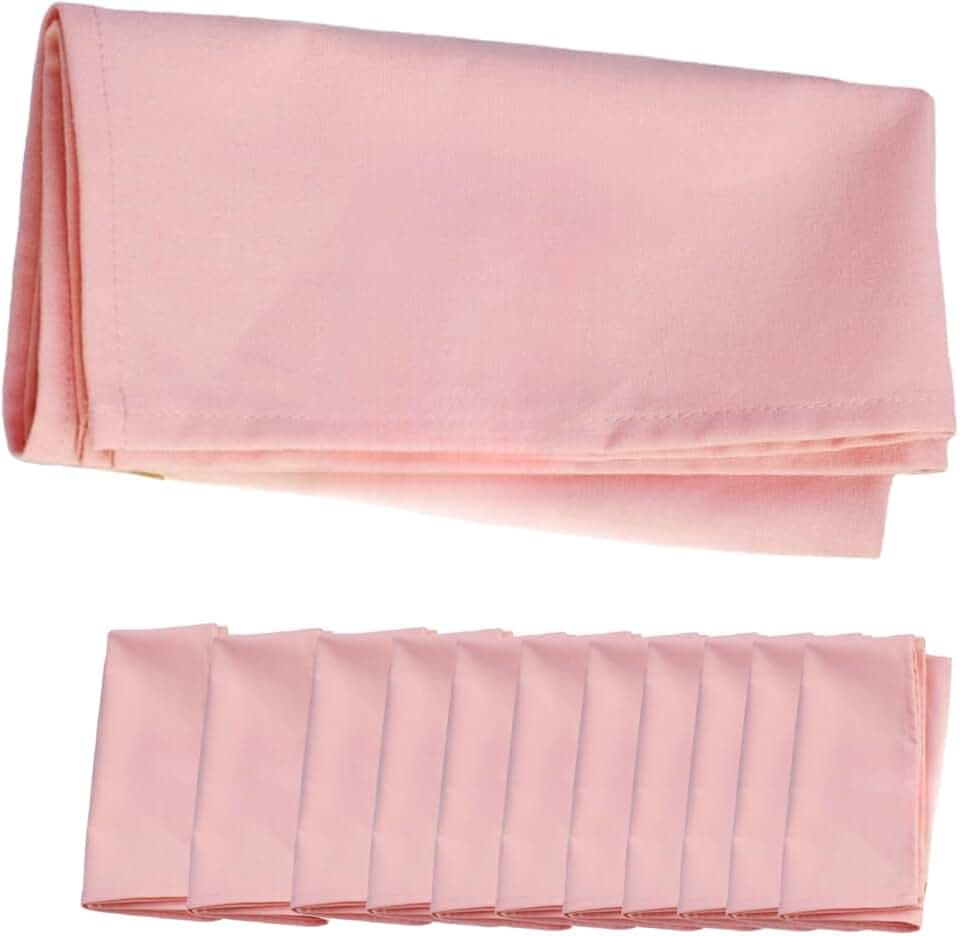 Cloth Napkins Elegant 12 Pack Cotton Linen Napkins Solid Color 40X40Cm for Parties Hotels Weddings and Dinners in Pink