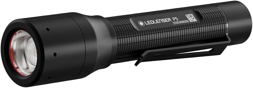 Ledlenser P5 LED Taschenlampe, 200 Lumen, 170 m Zoomfokus, IP54, 8 Stunden Laufzeit, 80 g Mini-Licht für Camping, Wandern, Werkstatt, Hundespaziergang, Outdoor-Taschenlampe