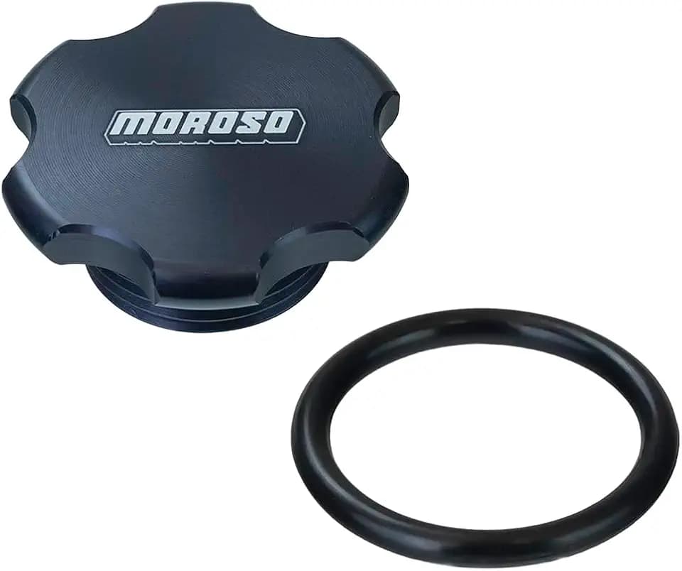 Moroso 85293 Filler Cap, 1.25-12 Thread, Black Anodize Finish