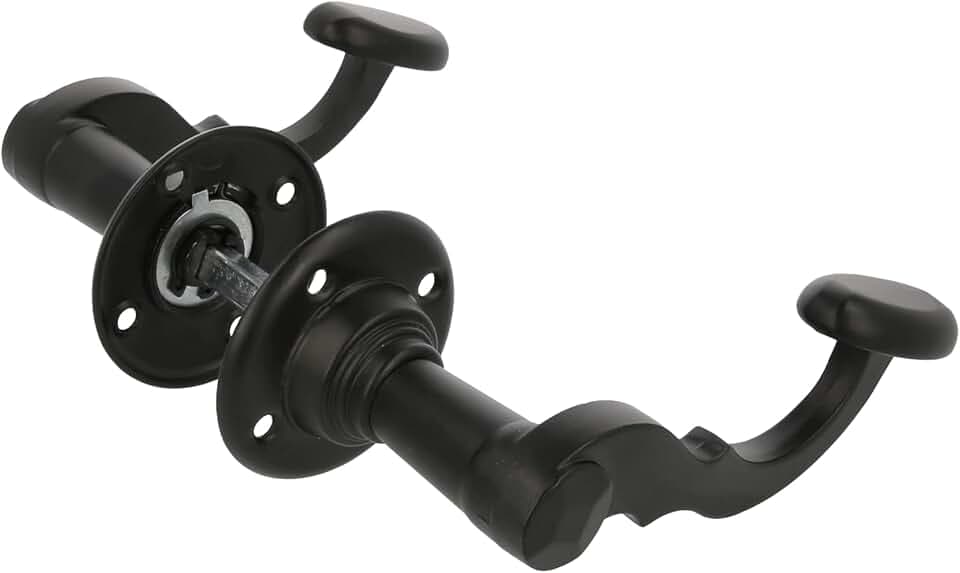Amig - Set Runder Türdrücker | Ø 60 mm Rosette | 8 mm Quadratstift | Für Innentüren | Stahlplatte und Zamak-Griff in Schwarz