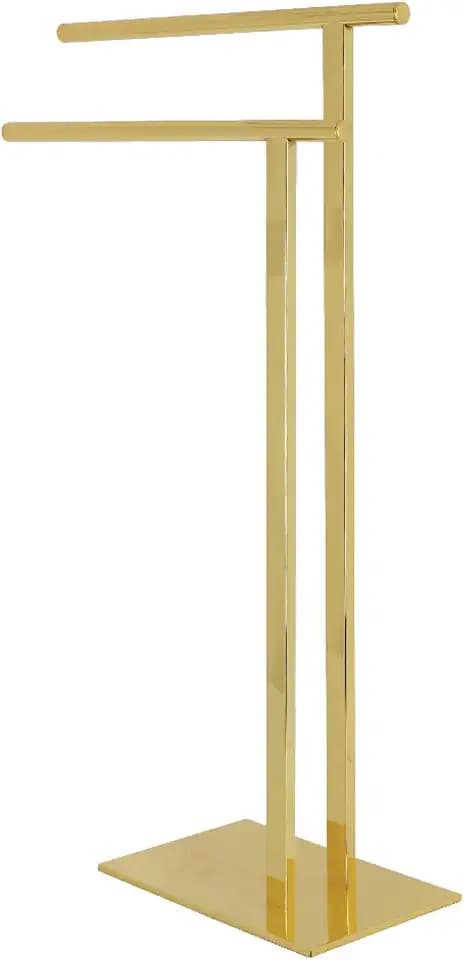 Kingston SCC6032 Pedestal 2-Tier L-Shape Towel Rack, Polished Brass