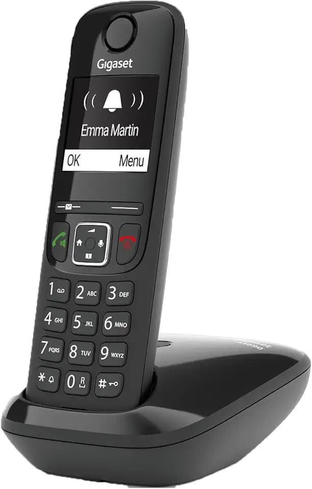 Gigaset AS690 - Schnurloses DECT-Telefon - großes, kontrastreiches Display - brillante Audioqualität - einstellbare Klangprofile - Freisprechfunktion - Anrufschutz, schwarz [Deutsche Version]