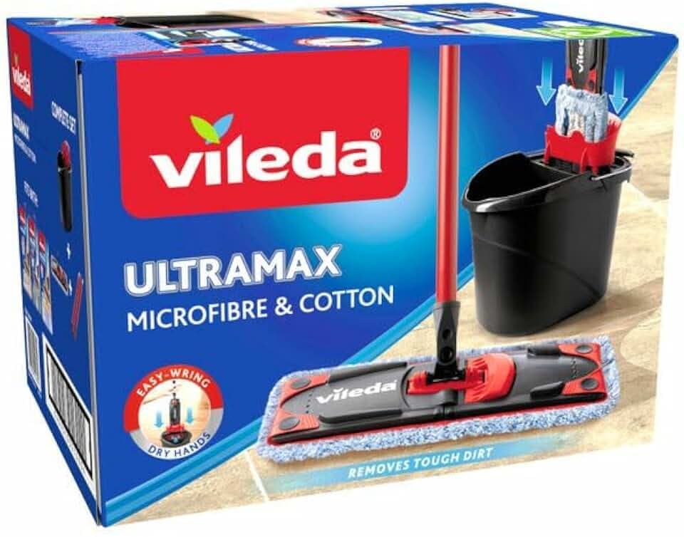 Vileda UltraMax Mikrofaser und Baumwolle, komplettes Mopp- und Eimer-Set