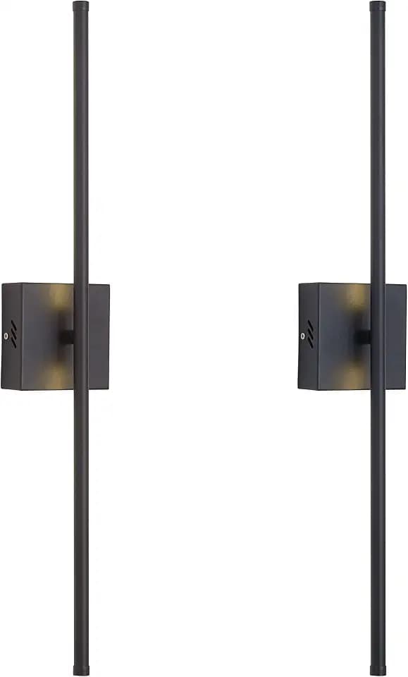 KARTOOSH Hardwired Wall Sconces Set of Two, 27.8 Inch Black
