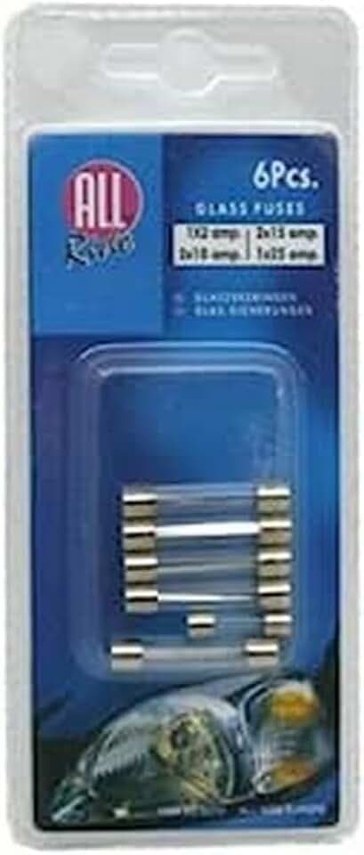 All Ride 871125200731 Glas Sicherungen, 30V, 2A-25A, 6 Pcs
