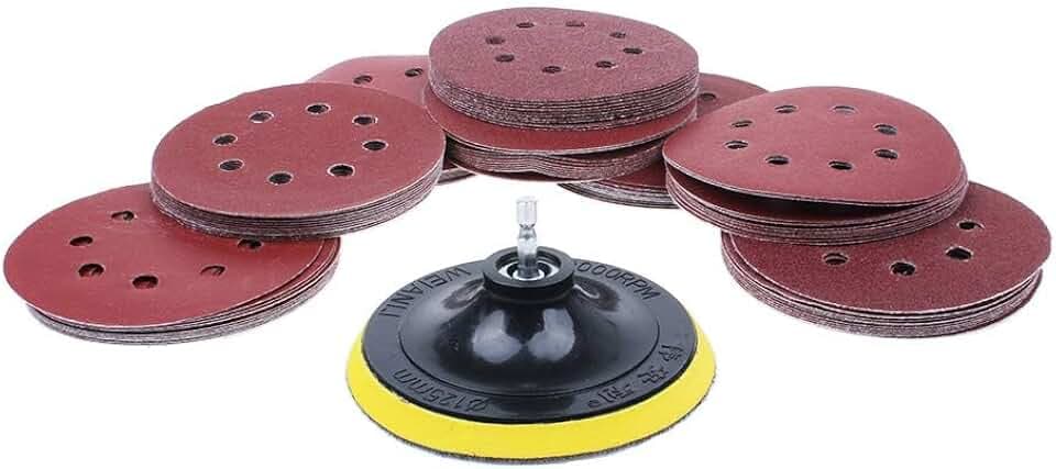 Drill Sanding Attachment, 80PCS 5 Inch Sanding Discs for Drill