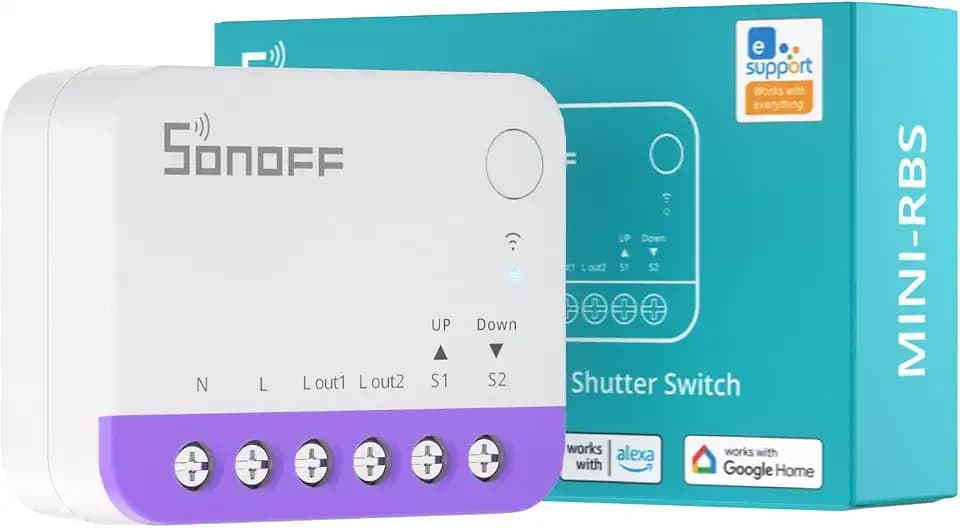SONOFF Matter Rollladen-Schalter MINI-RBS, 2,4 GHz Wi-Fi, Mini-Größe, Prozentuale Steuerung, Unterstützung für Alexa/Google Home/HomeKit/Home Assistant, Nullleiter erforderlich, 1 Stück