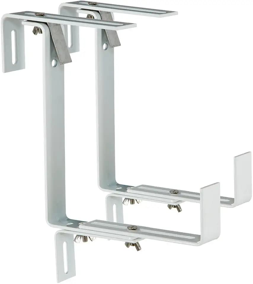 Dehner Blumenkastenhalter Profi für Rohrgeländer, 2 Stück, Metall, weiß