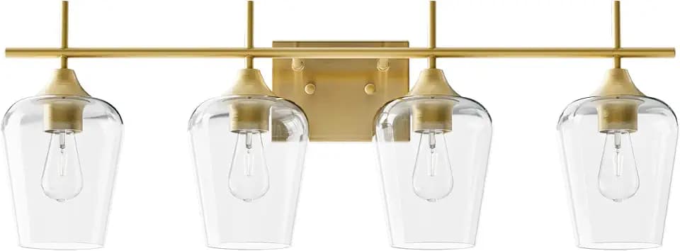 VONLUCE 4 Light Bathroom Vanity Light Fixture,Brushed Gold