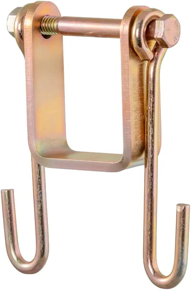 CURT 45806 Trailer Safety Chain Holder Bracket for 2-inch Shank, Bolt-On Steel Hanger Hooks