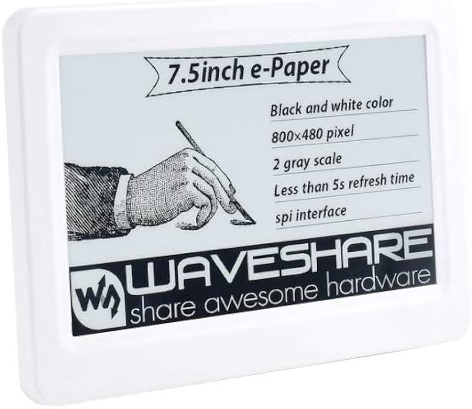 7.5inch Passive NFC-Powered e-Paper Black/White e-Ink Display, No Battery Required, Wireless Powering and Data Transfer,Refreshed By Smartphone