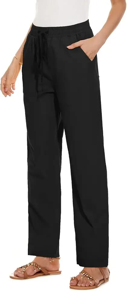 YOCUR Womens Camo Cargo Pants Wide Leg Drawstring Elastic Waisted Trousers