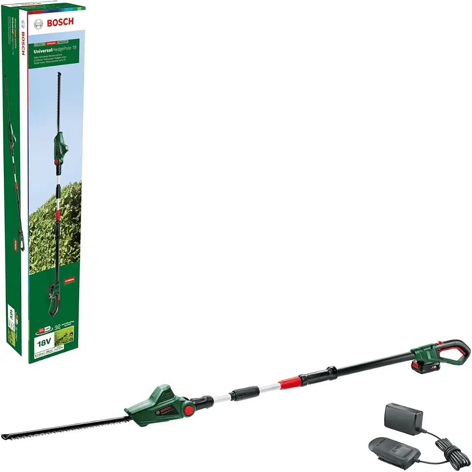 Bosch Home and Garden Akku Teleskop Heckenschere UniversalHedgePole 18 (1 Akku, 18 Volt System, im Karton), 06008B3000, mit 1 Akku (2,5 Ah)