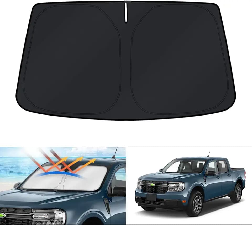 KUST Windshield Sun Shade for Ford Maverick Accessories 2022-2024 2025 2026 Window Sunshade Sun Visor Protector Foldable Blocks UV Rays Keep Car Cooler
