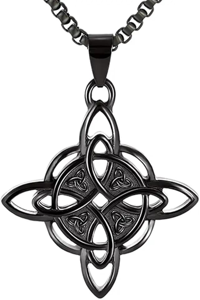 NIGHTCRUZ Witches Knot Necklace, Celtic Knot Pendant with Triquetra Trinity