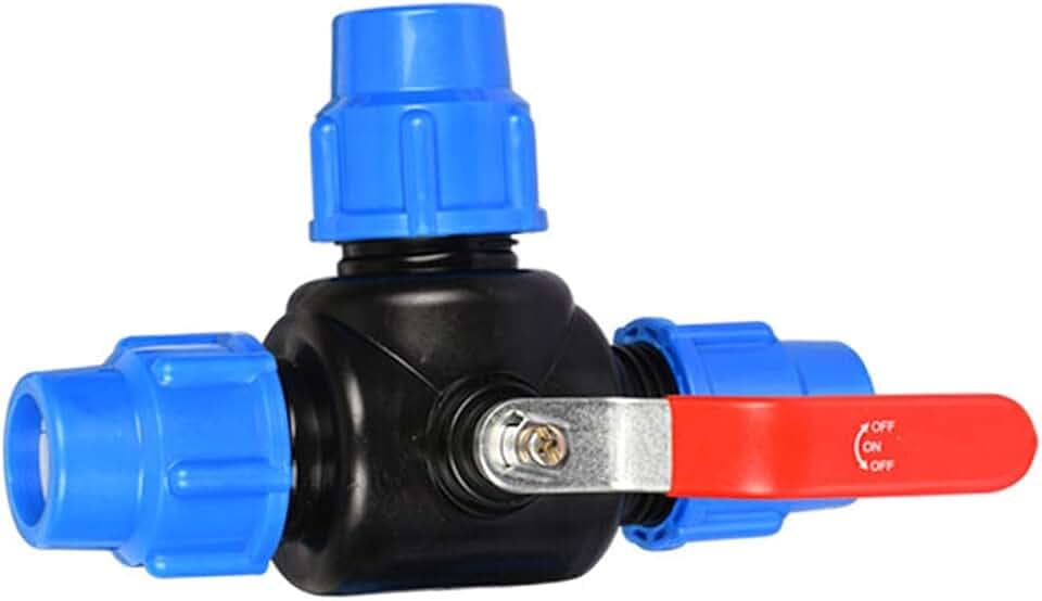 3-Wege PP-Fitting, Klemmverbinder, Hebelgriff,Kugelhahn für PE-Rohr