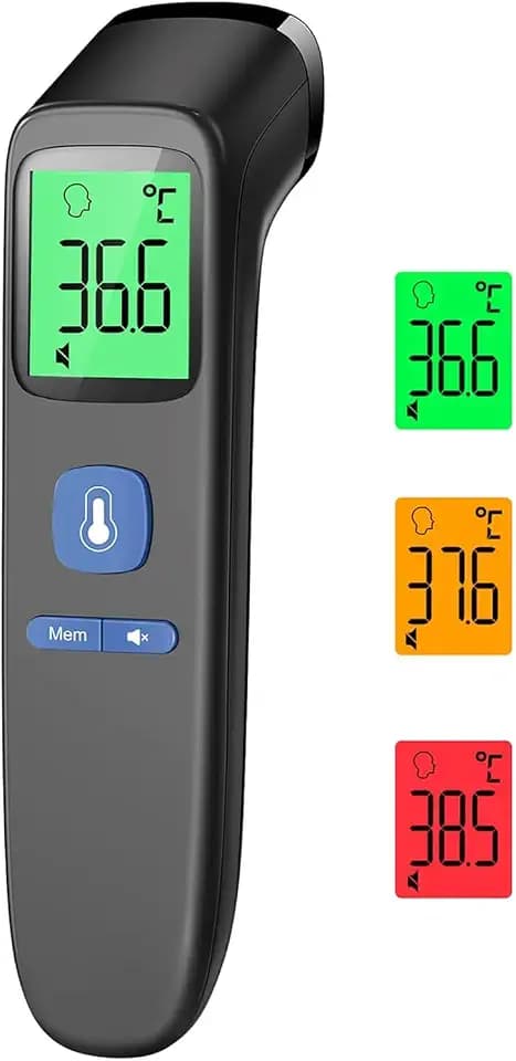 Viproud Fieberthermometer, kontaktloses Stirnthermometer für Familie, sofortige Messung, Schwarz