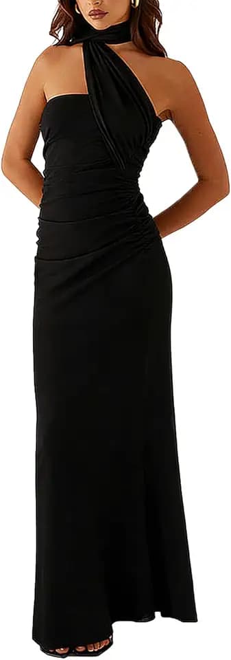 Women Summer Floral Formal Wedding Guest Dress Strapless Tube Dress with Scarf Summer Cocktail Long Maxi Dresses