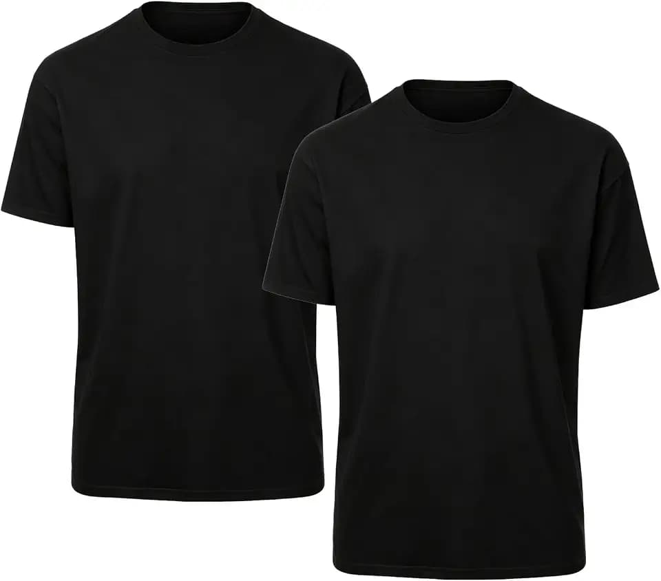 OKBA 2 Pack Black/White t Shirts Available for Men, Crew Neck Short Sleeve Men's Undershirt,Plain Workout Polyester tee